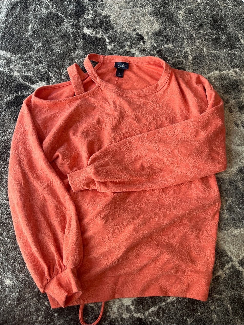 Women’s Coral Off-Shoulder Textured Sweater